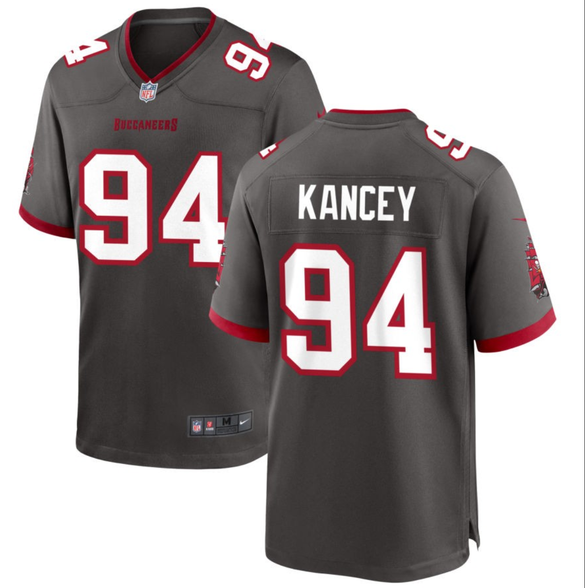 Youth Tampa Bay Buccaneers #94 Calijah Kancey Gray 2023 Draft Stitched Game Jersey